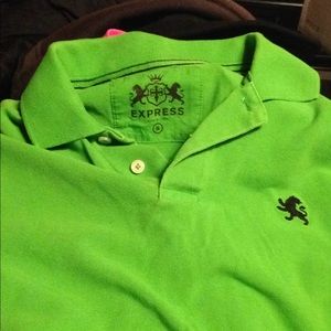 Men's lime green Express polo shirt